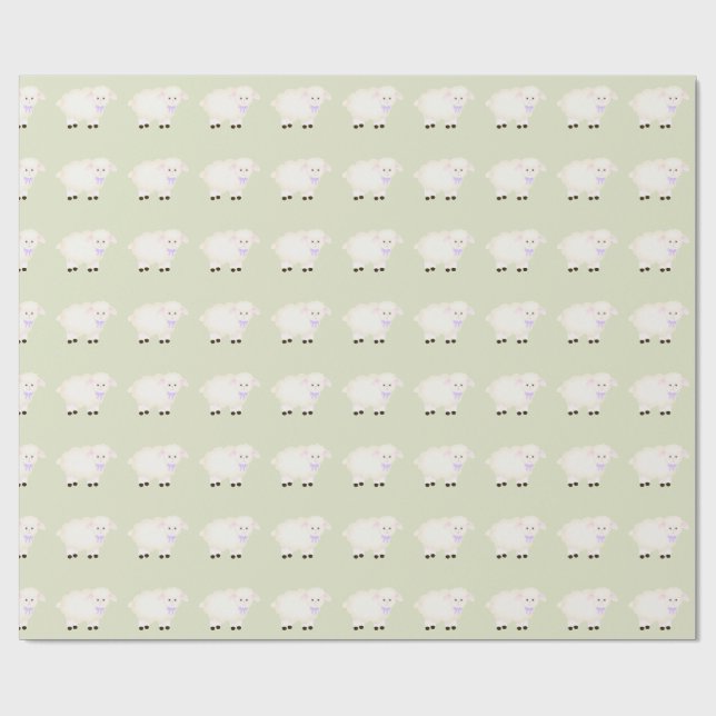 Baptism Lamb Wrapping Paper (Flat)