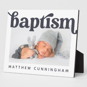Baptism Modern Bold Simple Custom Photo Plaque