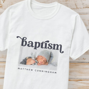 Baptism Modern Bold Simple Custom Photo T-Shirt
