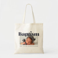 Baptism Modern Bold Simple  Photo Thank You