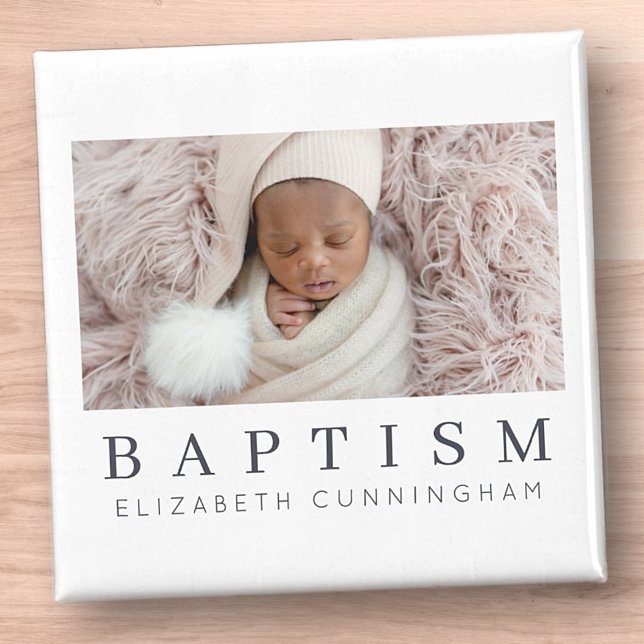 Baptism Modern Minimalist Custom Photo Magnet (Creator Uploaded)