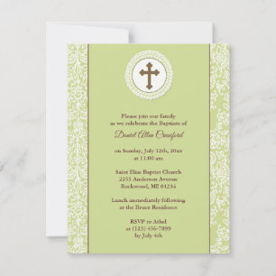 Baptism Neutral Green Invitation