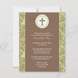 Baptism Neutral Green Invitation