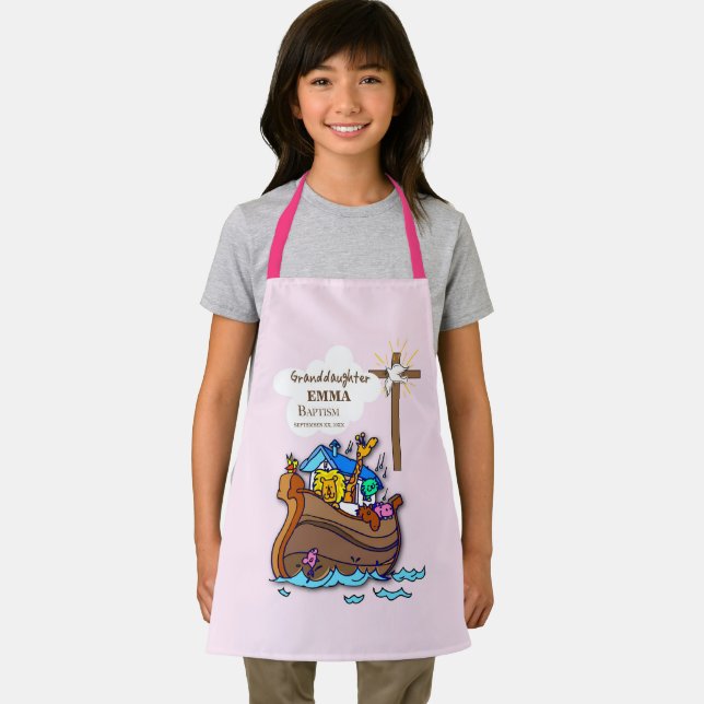 Baptism Noah's Ark Granddaughter Personalized Apron (Insitu)