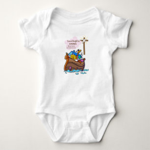 Baptism Noah's Ark Granddaughter Personalized Baby Bodysuit