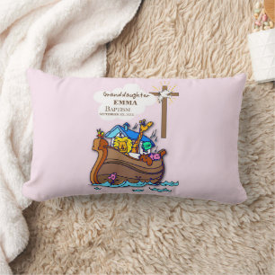 Baptism Noah's Ark Granddaughter Personalized Lumbar Pillow