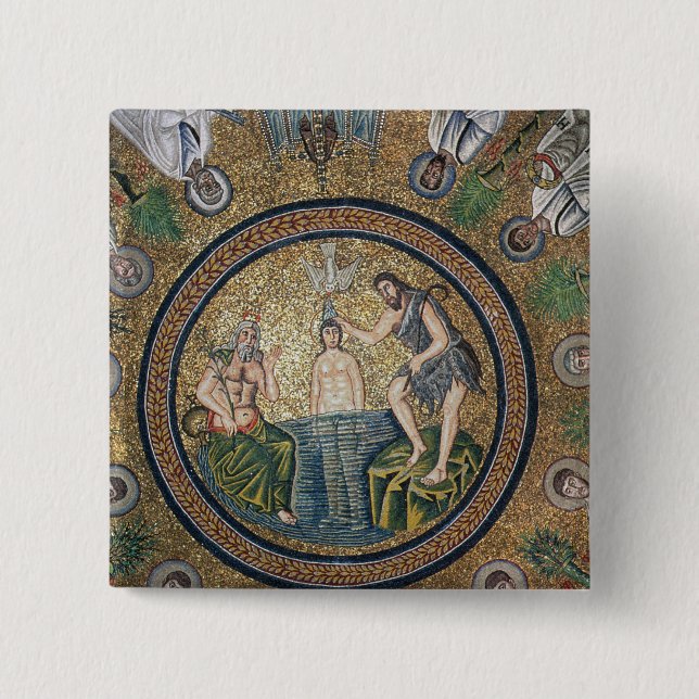 Baptism of Christ 2 Inch Square Button (Front)
