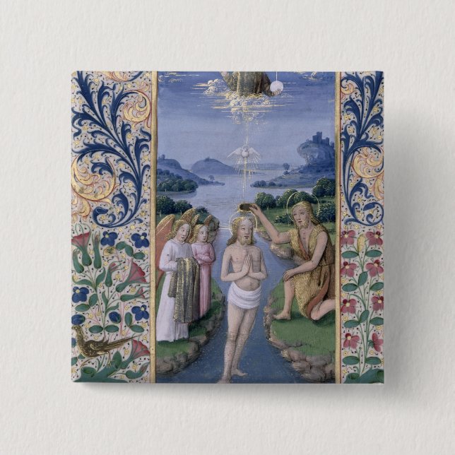 Baptism of Christ 2 Inch Square Button (Front)