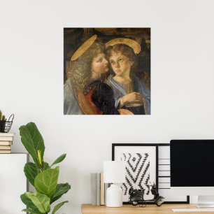 Baptism of Christ Angels by Leonardo da Vinci Poster