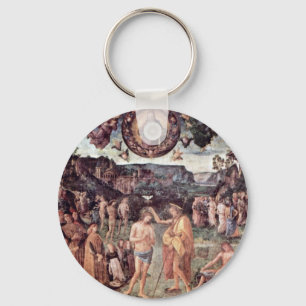 Baptism Of Christ By Perugino Pietro Keychain