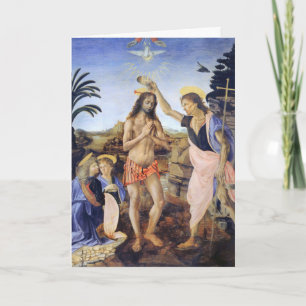 Baptism of Christ by Verrocchio, Leonardo da Vinci Card