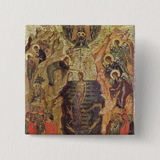 Baptism of Christ, from Sandzak 2 Inch Square Button (Front)