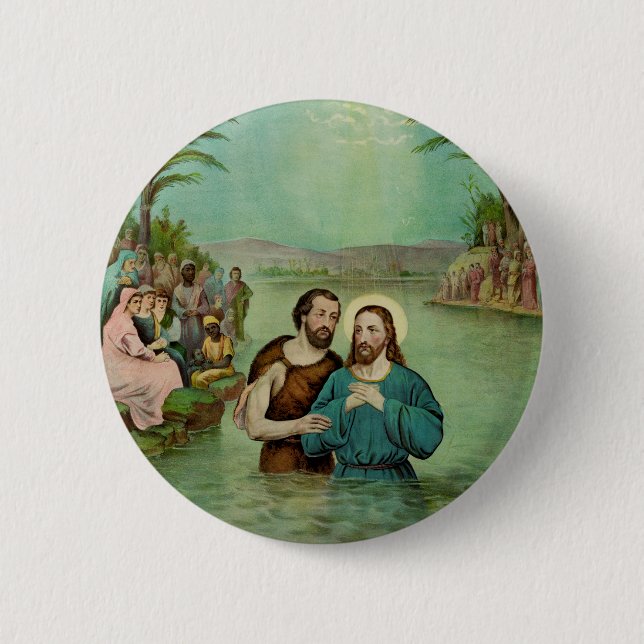 Baptism of Jesus Christ 2 Inch Round Button (Front)