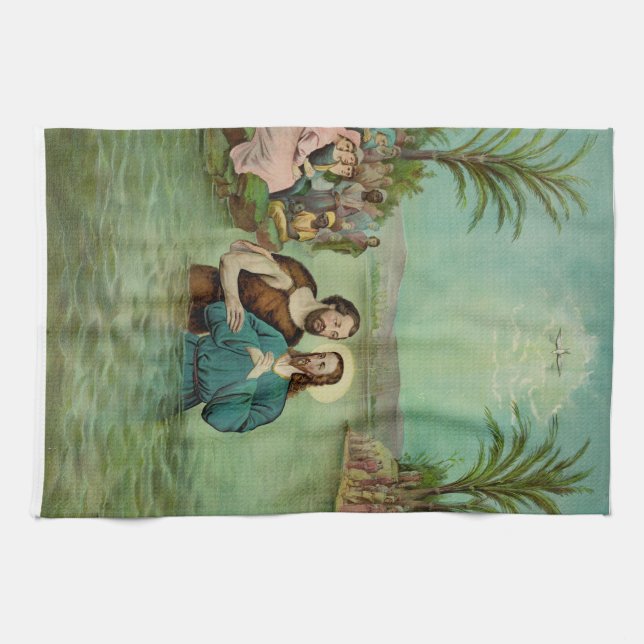 Baptism of Jesus Christ Kitchen Towel (Horizontal)