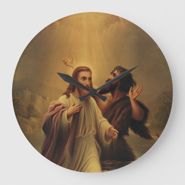 Baptism of Jesus Christ Large Clock (Front)