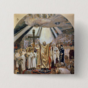 Baptism of Rus, 1885-96 2 Inch Square Button