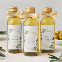 Baptism Olive Oil Favours Botanical Geometric Gold