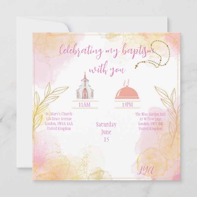 Baptism or Communion invitation  (Front)