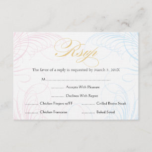 Baptism or First Communion RSVP     Blue and Pink Card