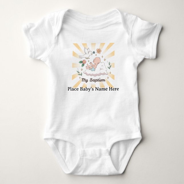 Baptism Personalized Baby Bodysuit (Front)
