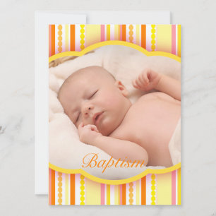 Baptism photo announcement invitation card