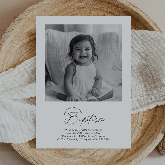 Baptism Photo Handwritten Invitation (Zazzle Baptism Photo Handwritten Invitation)
