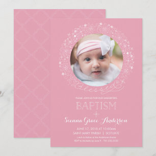 Baptism Photo Invitation, Girl's Picture Invite