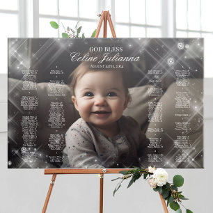 Baptism photo seating chart elegant seating plan
