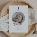 Baptism Photo Thank You Card<br><div class="desc">Thank your guests for coming to your little one's Baptism with this modern minimalist note,  featuring your own photo. The word Baptism is not editable in this design,  but you can edit the rest of the text!</div>