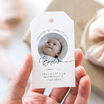 Baptism Photo Thank You Tag<br><div class="desc">Thank your guests for coming to your little one's Baptism with this modern minimalist favour tag,  featuring your own photo.</div>