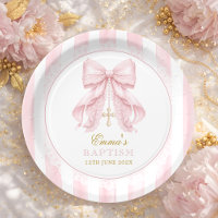 Baptism Pink Bow Baby Girl