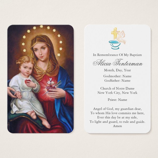 Baptism Prayer | Immaculate Heart of Mary (Front & Back)