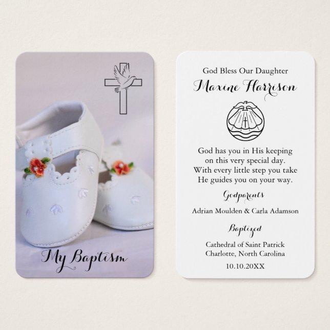 Baptism Prayer | Little Shoes (Front & Back)