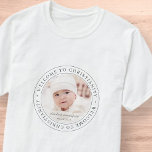 Baptism Simple Welcome to Christianity Photo T-Shirt<br><div class="desc">This simple and classic design is composed of serif typography and add a custom photo. "Welcome to Christianity" circles the photo of your baby,  child,  etc</div>