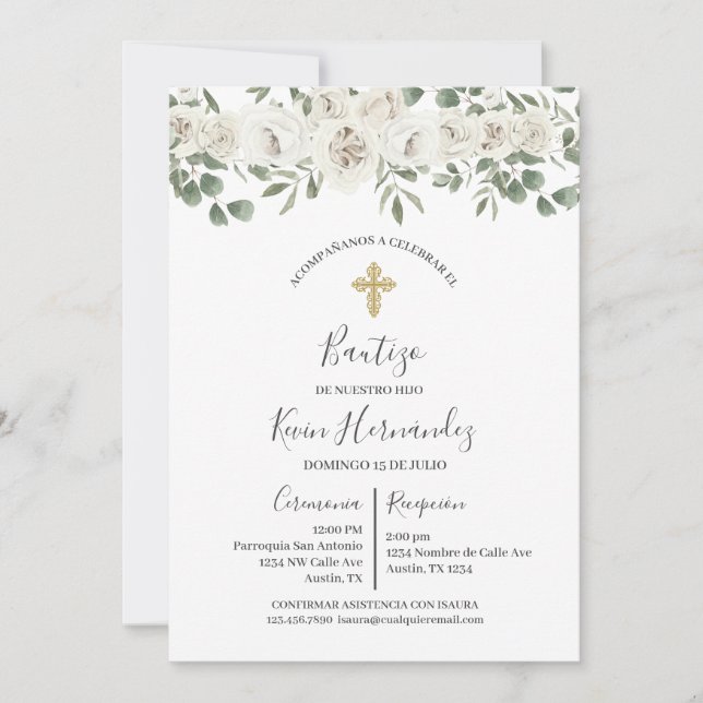 Baptism Spanish Invitation (Front)