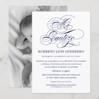 Baptism Spanish Language Navy Script Mi Bautizo
