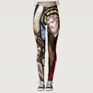 Baptism Stained Glass Church Window Leggings