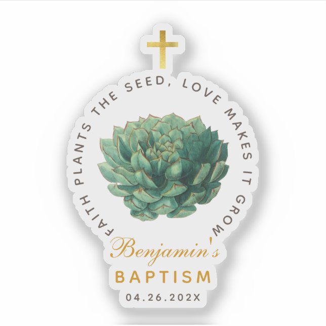 Baptism Succulent Botanical Faith Plants The Seed (Front)