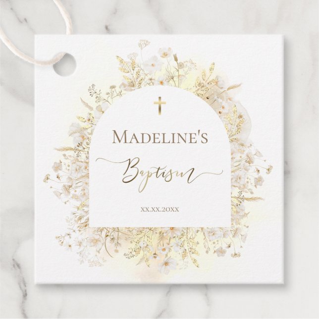 Baptism thank you favour tags (Front)