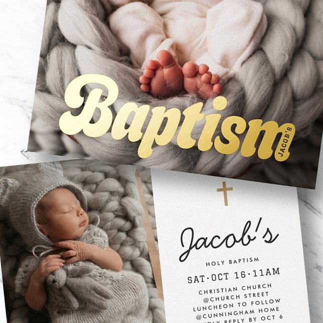 Baptism Vintage Retro Typography Custom Photos (Creator Uploaded)