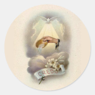 Baptismal Blessing with Holy Spirit Classic Round Sticker