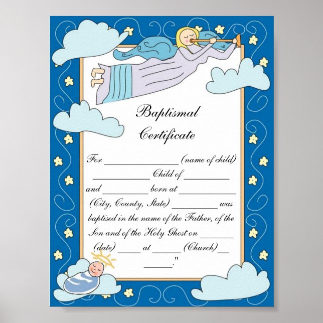 Baptismal Certificate Poster (Front)