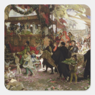 Baptismal Procession of Prince Juan in Seville Square Sticker
