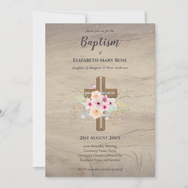 BAPTISME moderne Christening Bautizo INVITATION FL (Devant)