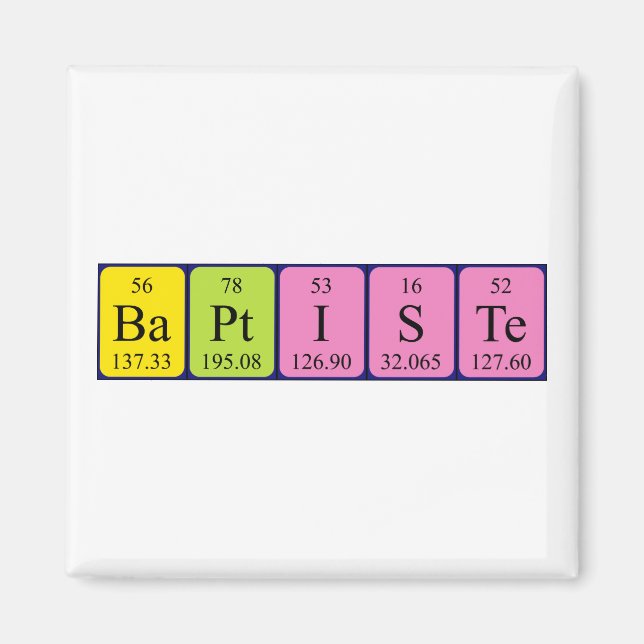 Baptiste periodic table name magnet (Front)