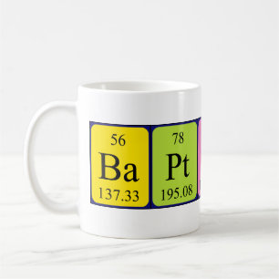 Baptiste periodic table name mug