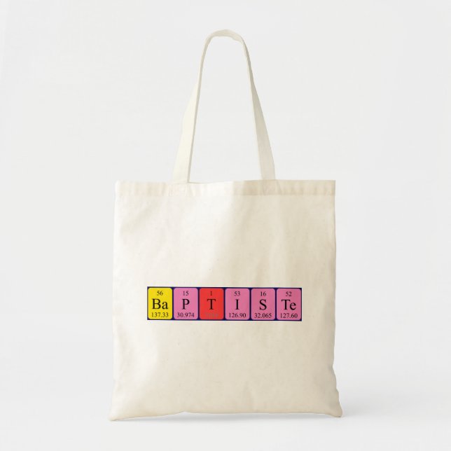 Baptiste periodic table name tote bag (Front)