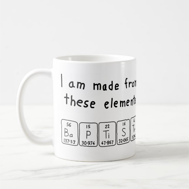 Baptiste tasse de nom de table périodique (Gauche)