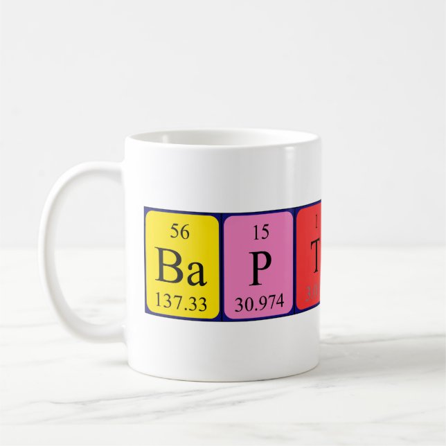 Baptiste tasse de nom de table périodique (Gauche)