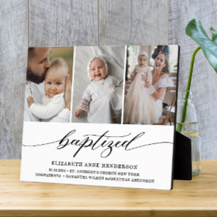 Baptized Modern Photo Collage Baptism Keepsake Plaque